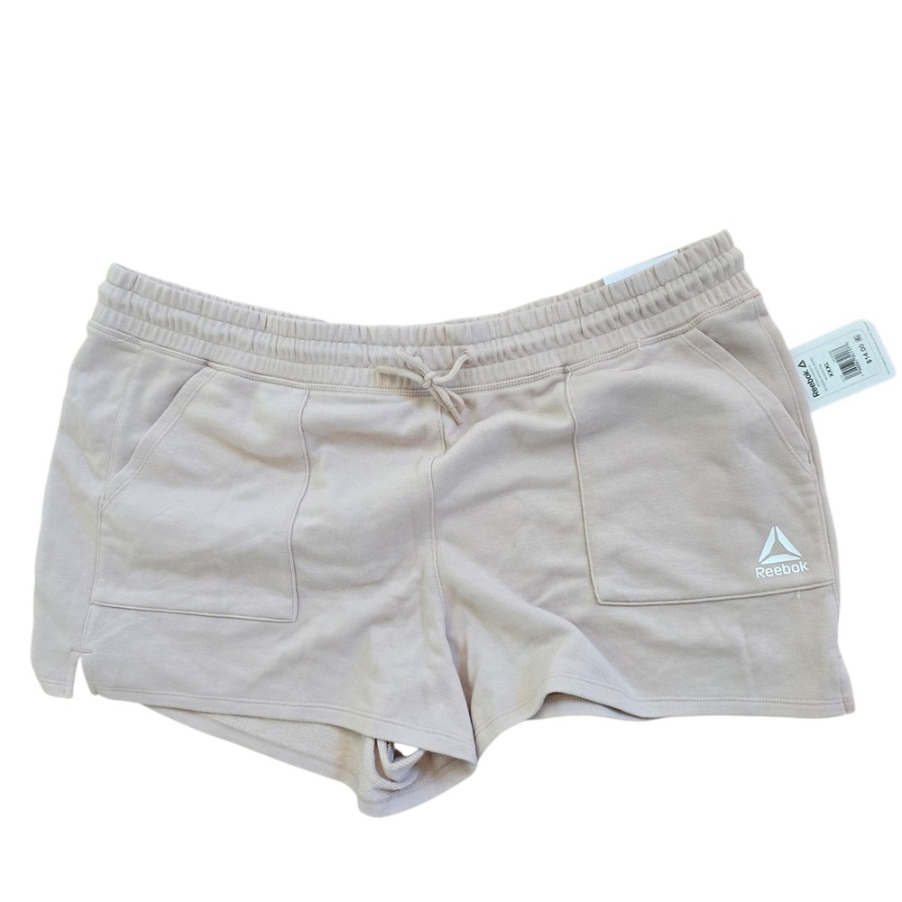 NWT Reebok Womens Favorite Relaxed Shorts Mushroom XXXL‎ Plus Size New